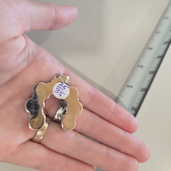 Kingman Turquoise Sterling Horshoe Pendant - Picture 4 of 5